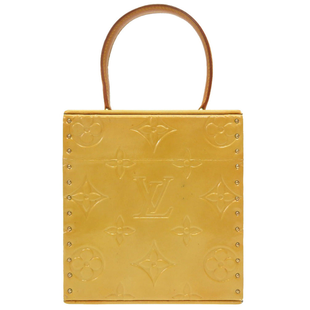 LOUIS VUITTON Handbag Monogram Vernis Lime yellow Vernis Bleecker Women