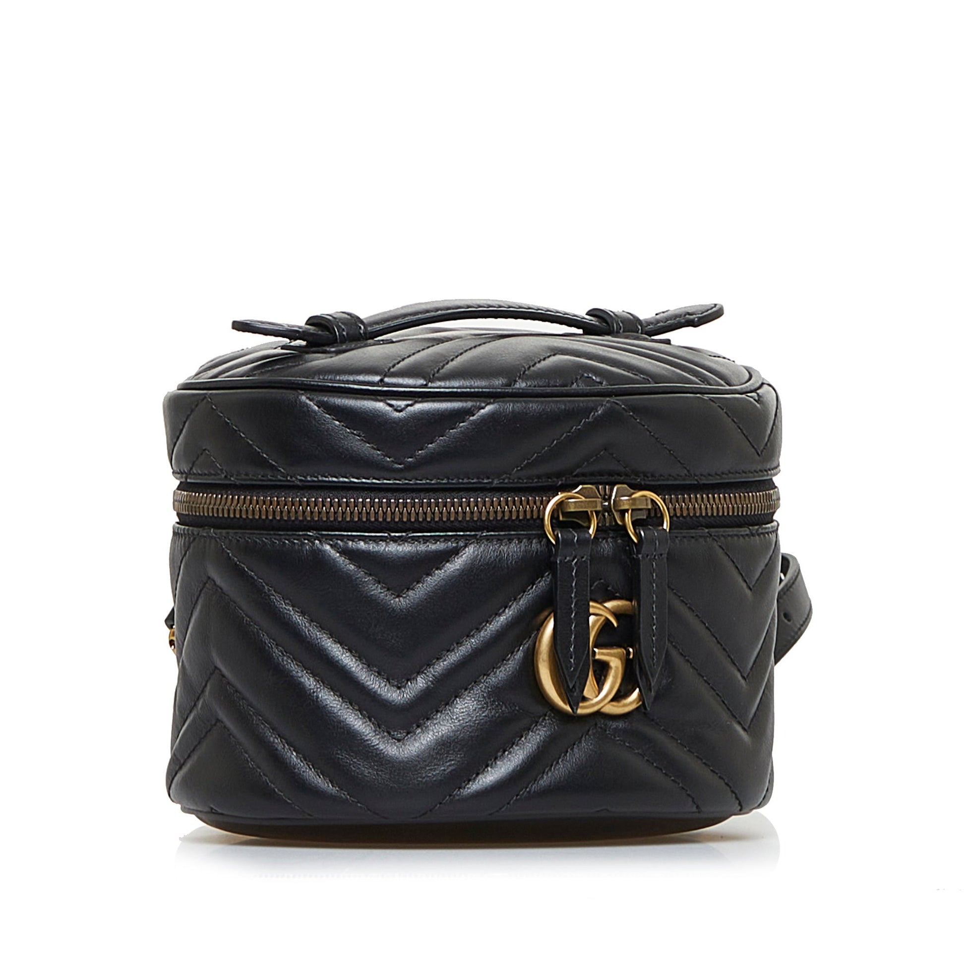 Gucci GG Marmont Black Quilted Chain Backpack