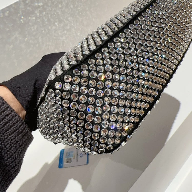 Prada Re-Edition Hobo Crystal Embellished Satin Mini