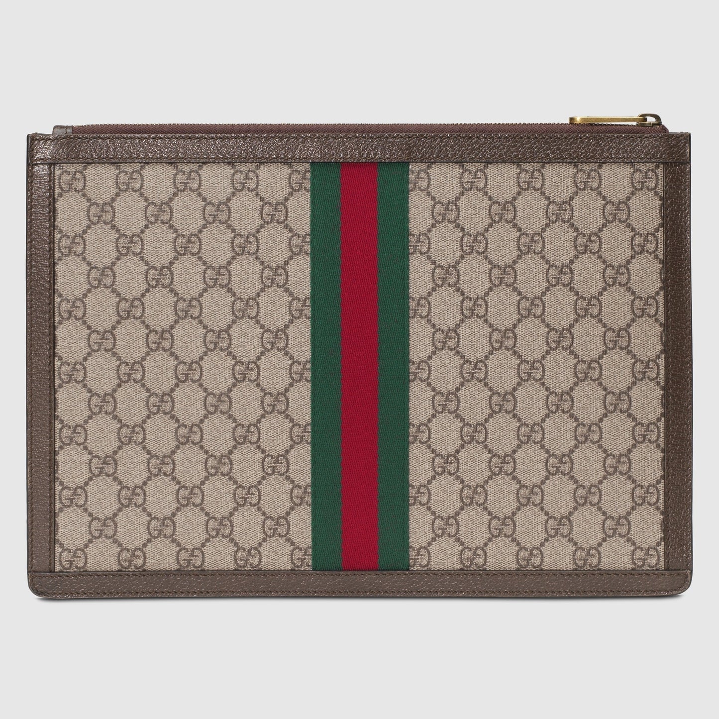Gucci Monogram Saddle Leather Canvas Crossbody