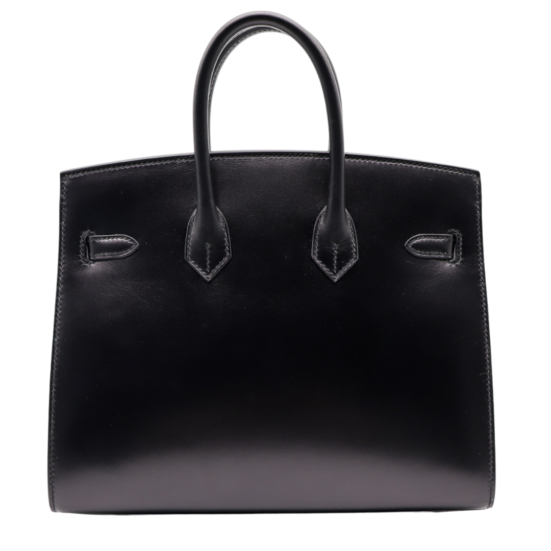 Hermes25cm Birkin Sellier Black Box Calf Leather Gold Hardware