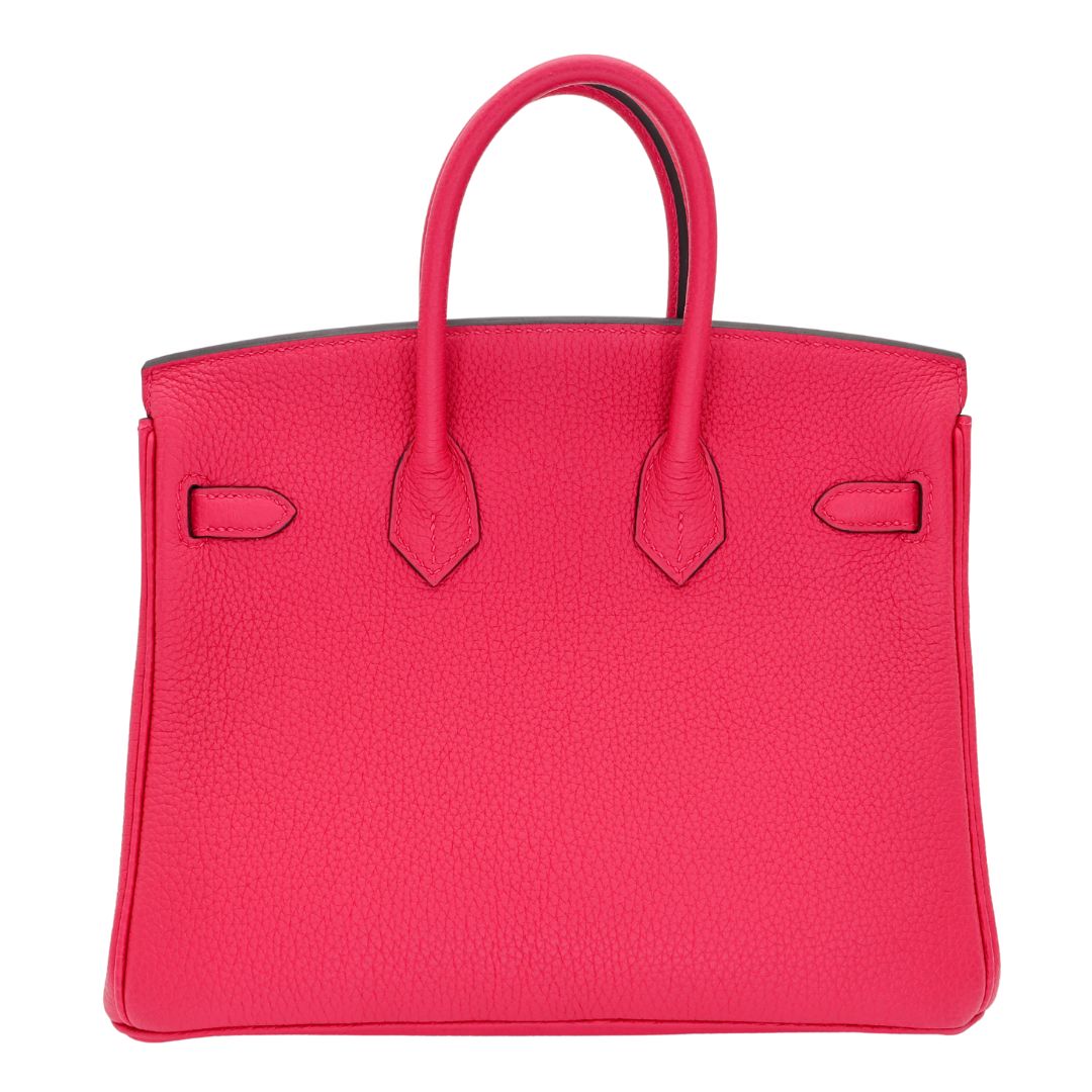 Hermes25cm Birkin Rose Mexico Togo Leather Palladium Hardware