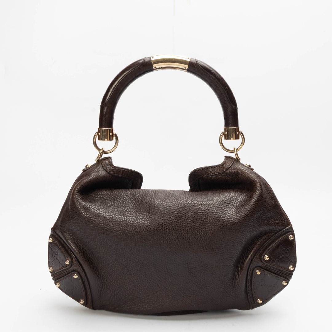 Gucci Monogram Leather Canvas Shoulder Bag