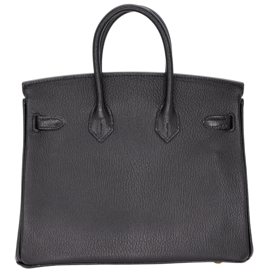 Hermes25cm Birkin HSS Black/ Rouge Chèvre Leather Brushed Gold Hardware