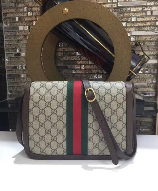 Gucci Monogram Leather Canvas Crossbody