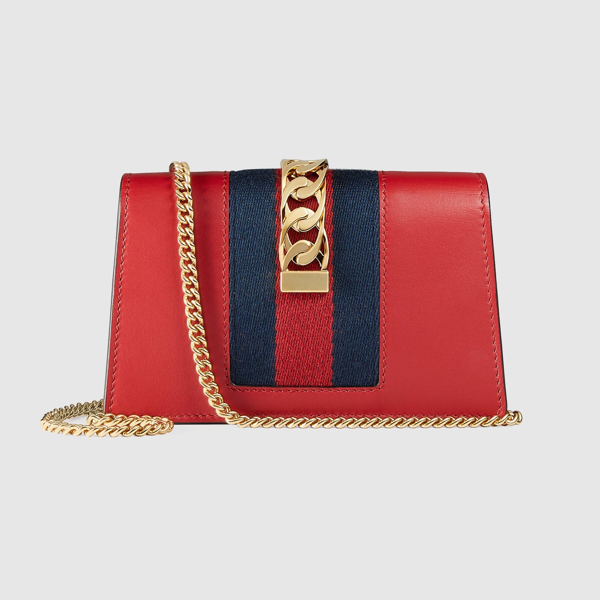 Gucci Monogram Nylon Chain Leather Crossbody
