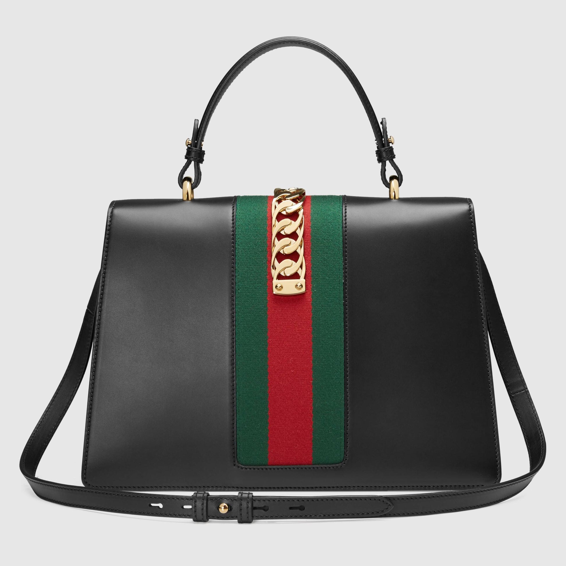 Gucci Monogram Nylon Chain Leather Crossbody