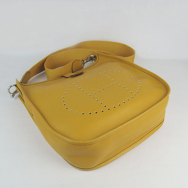 Luxury Hermes Evelyne I handbag yellow silver