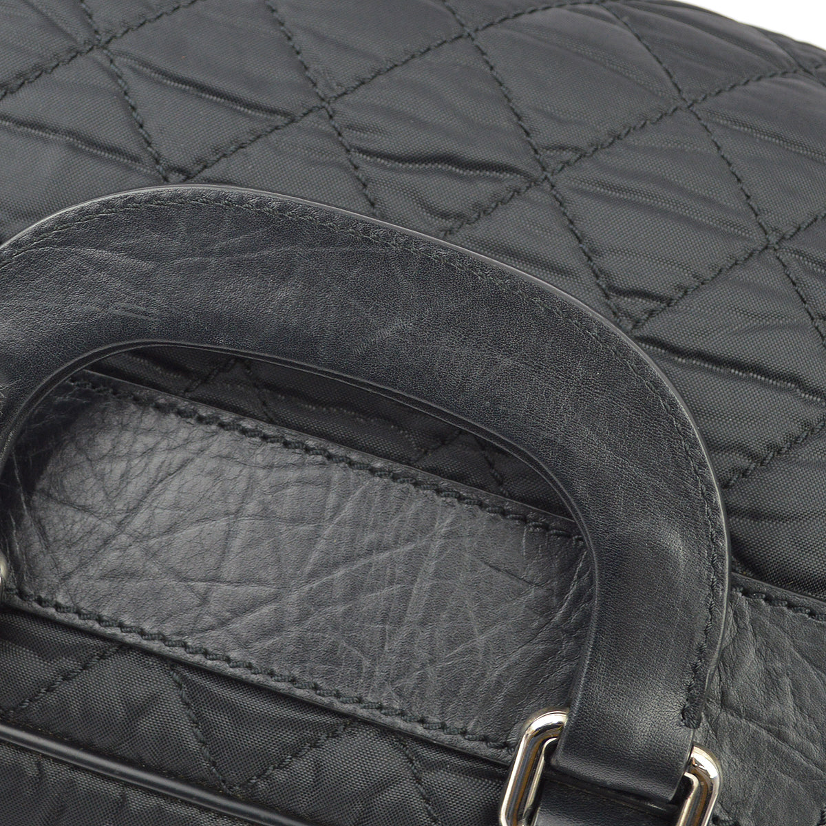 Chanel Black Nylon Calfskin Paris New York Duffle Handbag