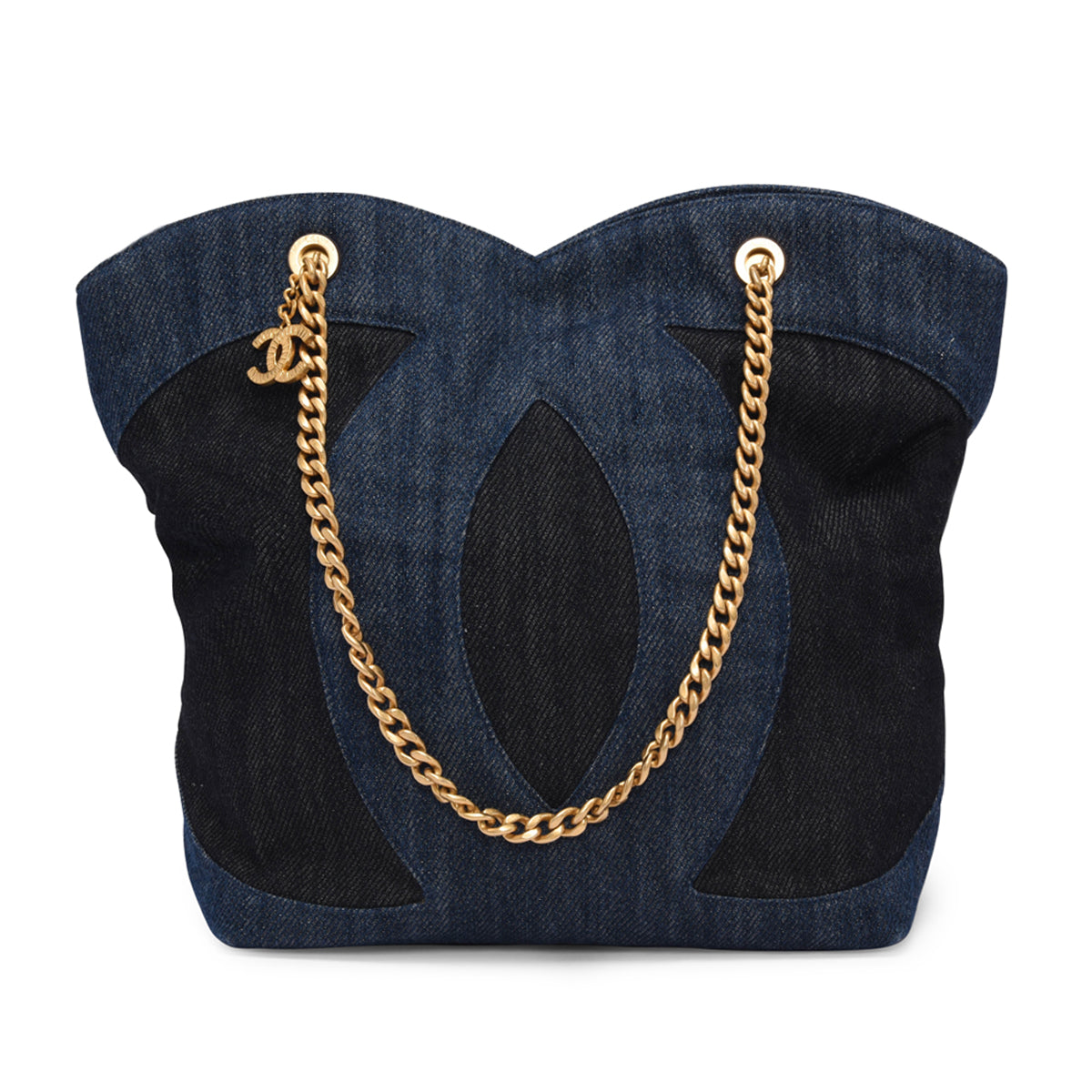 Chanel Two Tone Large CC Shopping Tote