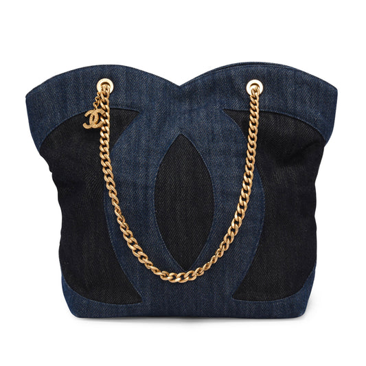 Chanel Two Tone Large CC Shopping Tote