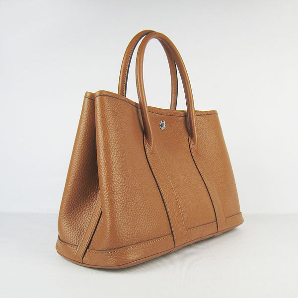 Luxury Hermes Garden Party Handbag Light Coffee
