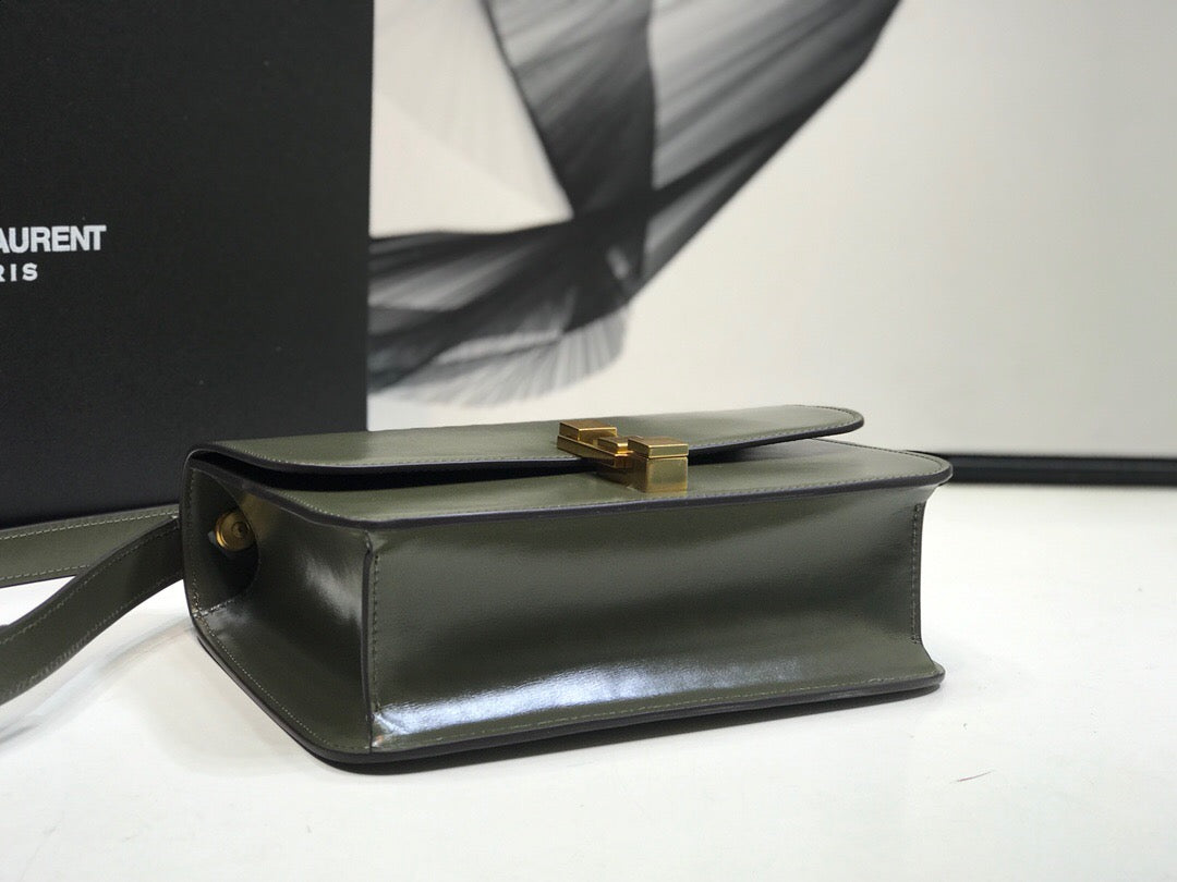 Yves Saint Laurent Le Carre Satchel In Box Dark Green