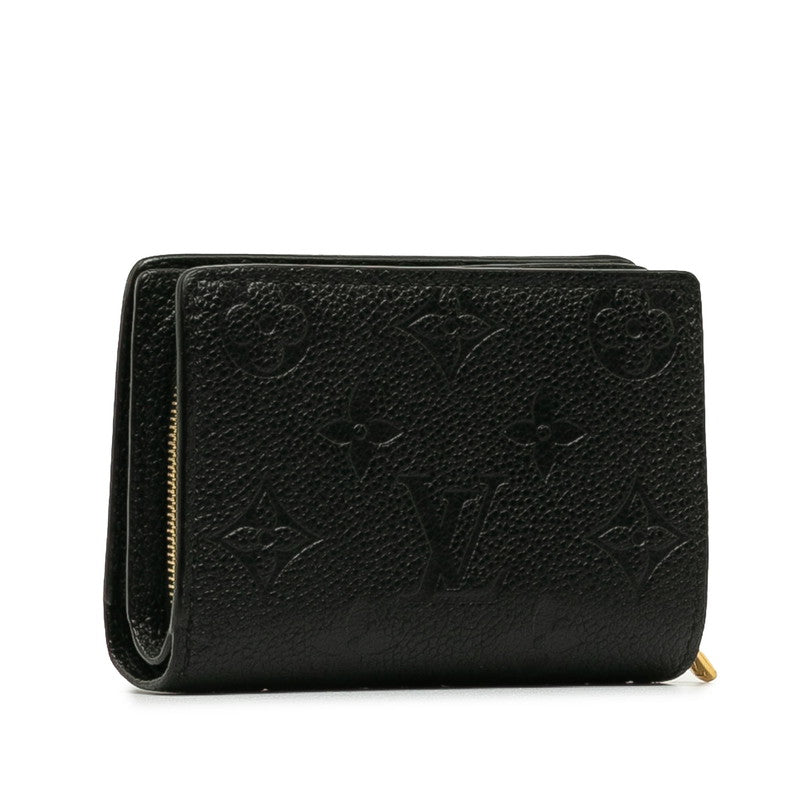 Louis vuitton Monogram Amplant M80151 Double Folded Wallet Carf/Leather Noir Black Fold