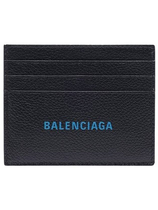 Luxury Balenciaga Trending 2026 Logo Print Leather Card Wallet