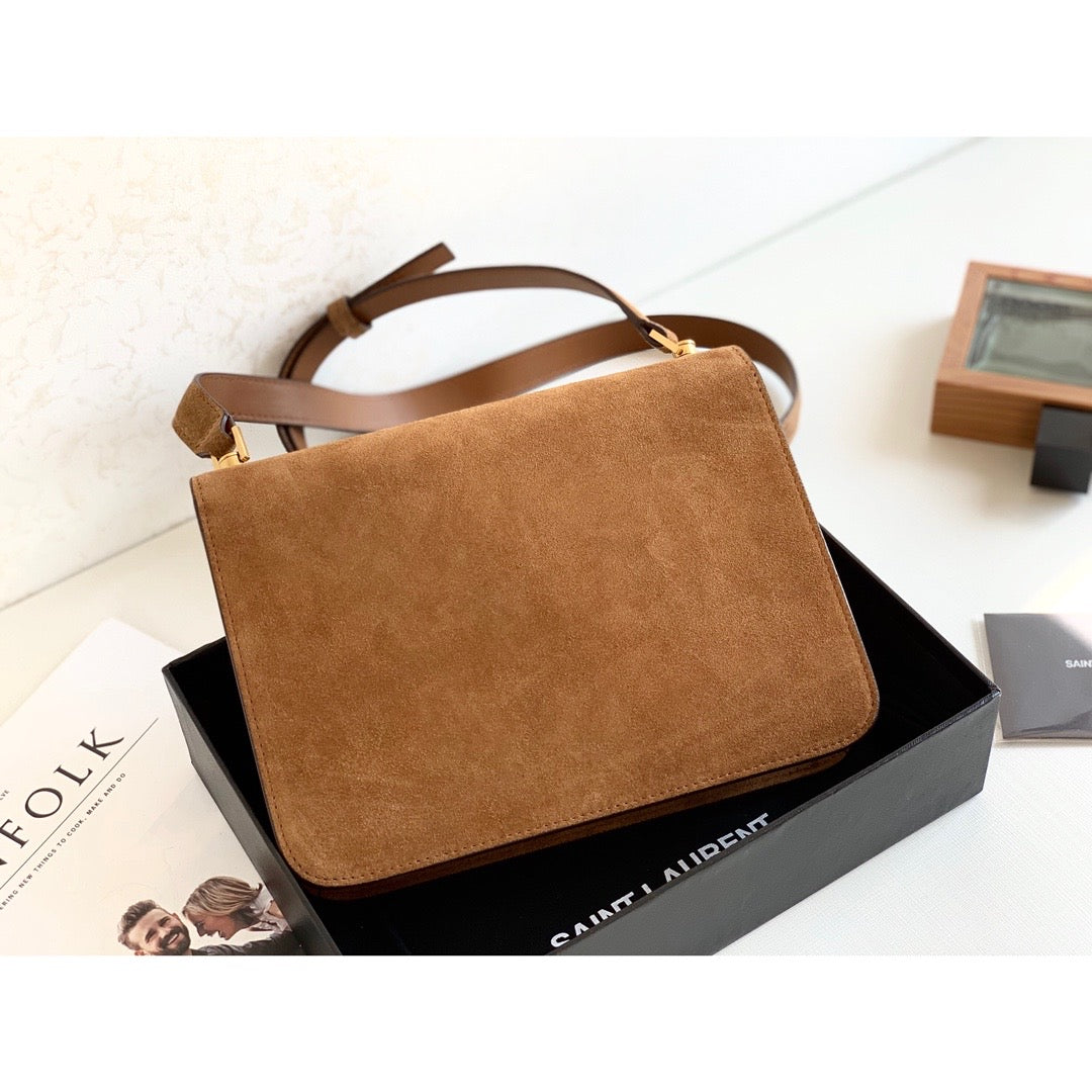 Yves Saint Laurent Le Carre Satchel Brown