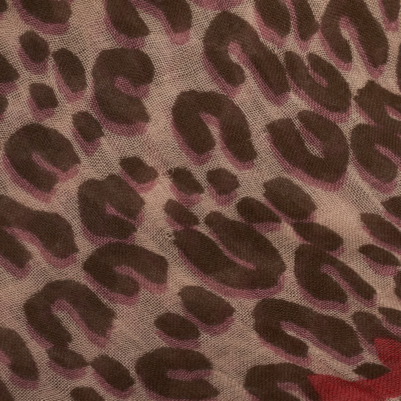 Louis Vuitton Logo Leopard Maffler Stall Pink Casimir Silk Louis Vuitton