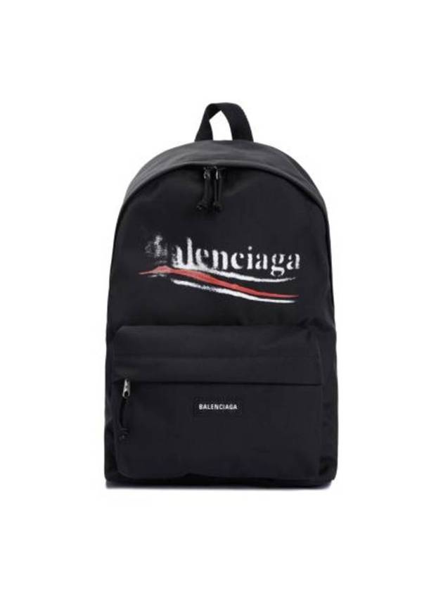 Luxury Balenciaga Trending 2026 Explorer Logo Backpack Black