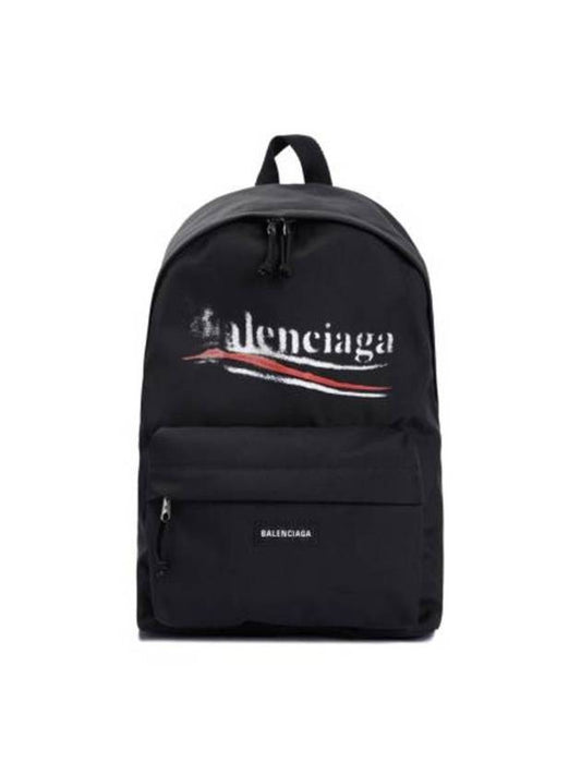 Luxury Balenciaga Trending 2026 Explorer Logo Backpack Black