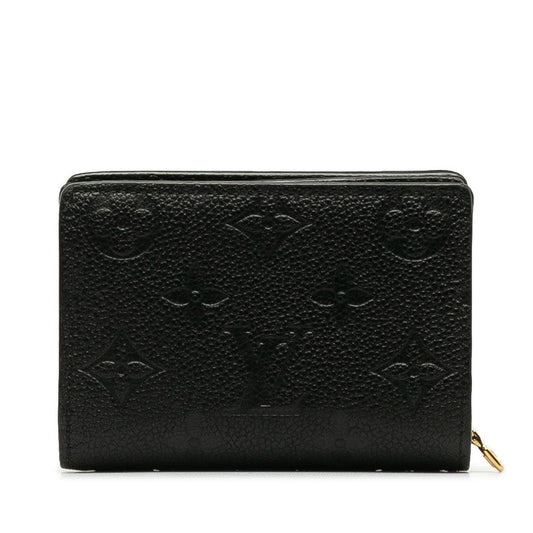 Louis vuitton Monogram Amplant M80151 Double Folded Wallet Carf/Leather Noir Black Fold