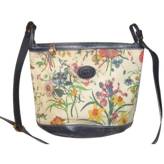 Gucci Leather Canvas Shoulder Bag