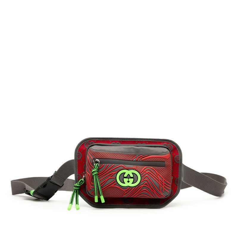 Gucci GG Nylon Nylon Rubber Waist Bag