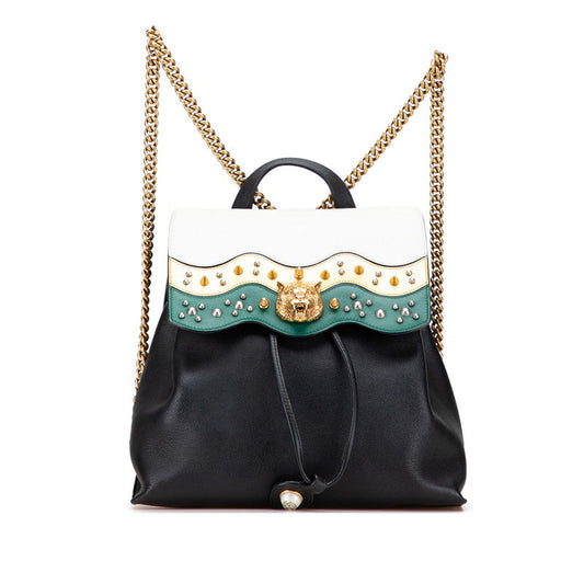 Gucci Animal Tiger Head Leather Backpack