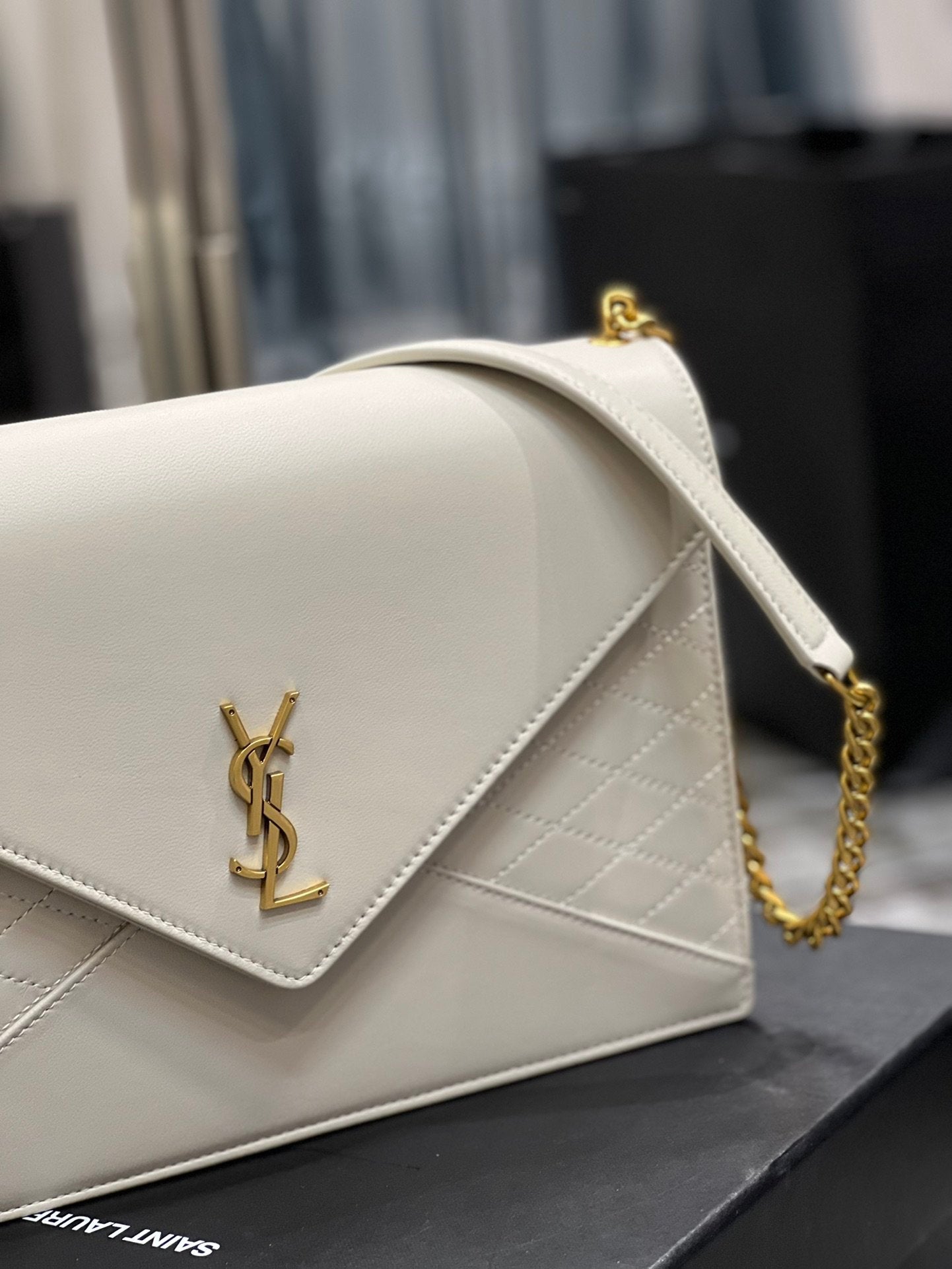 Yves Saint Laurent Gaby Chain Bag White With