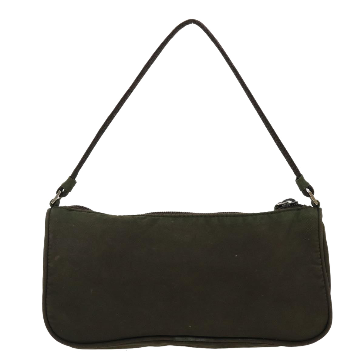 PRADA Accessory Pouch Nylon Khaki Auth Luxury Handbag