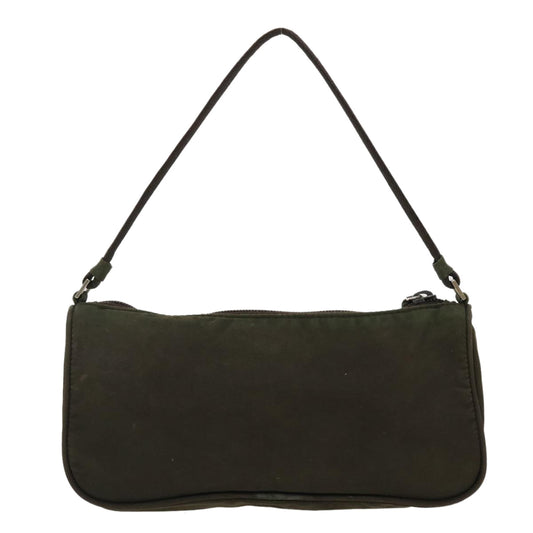 PRADA Accessory Pouch Nylon Khaki Auth Luxury Handbag