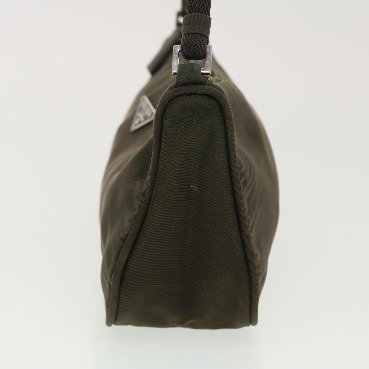 PRADA Accessory Pouch Nylon Khaki Auth Luxury Handbag