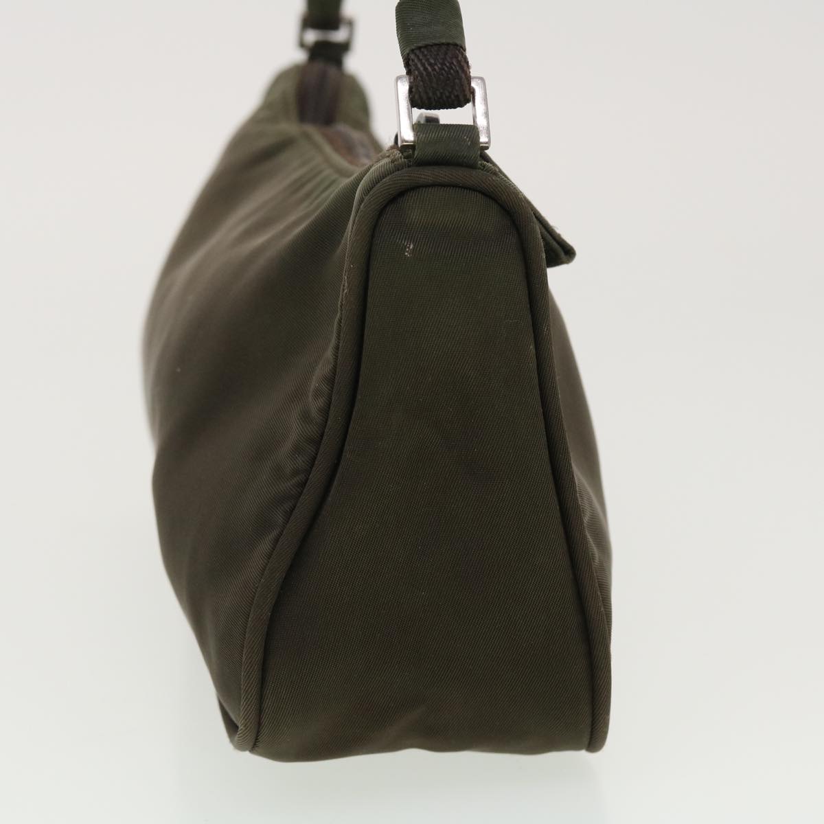 PRADA Accessory Pouch Nylon Khaki Auth Luxury Handbag