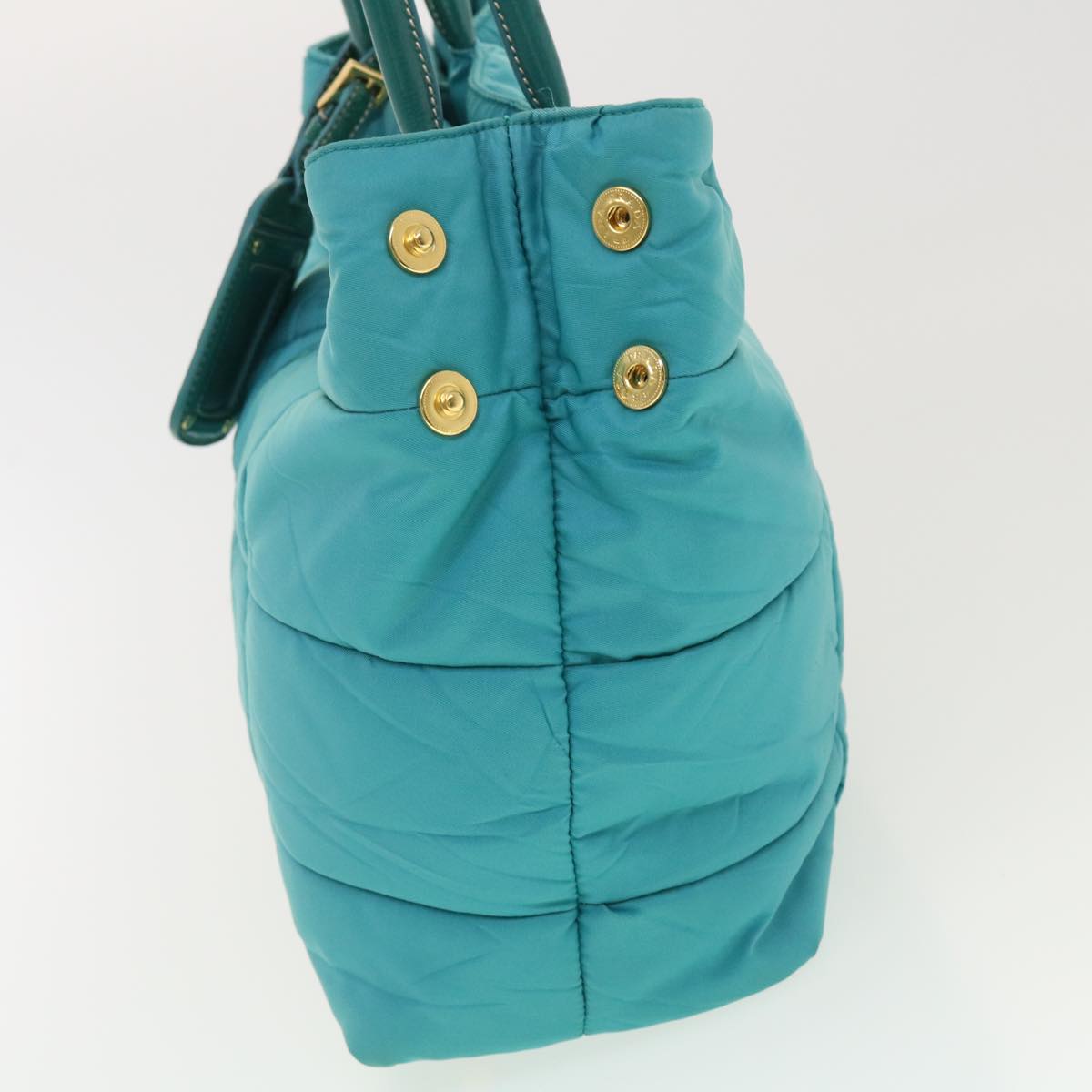Prada Quilted Hand Bag Nylon 2way Turquoise Blue