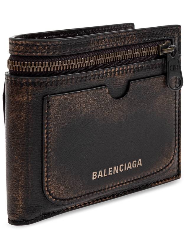 Luxury Balenciaga Trending 2026 Luxury Balenciaga Trending 2026 Leather Wallet With Logo, Men's, Brown