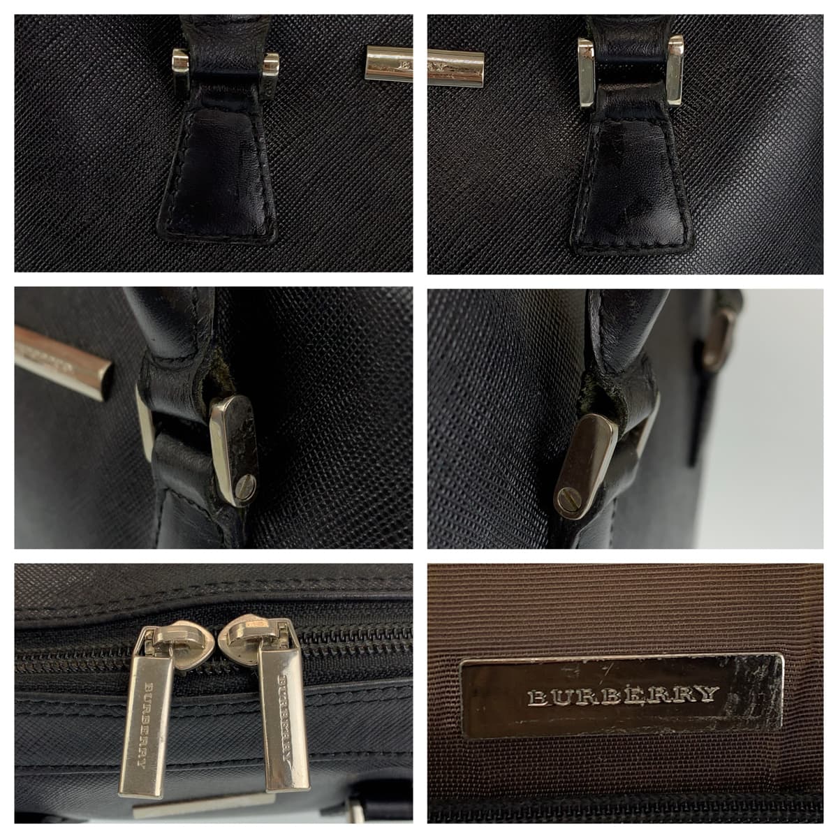 Burberry Leather Medium Check Handbag 404590