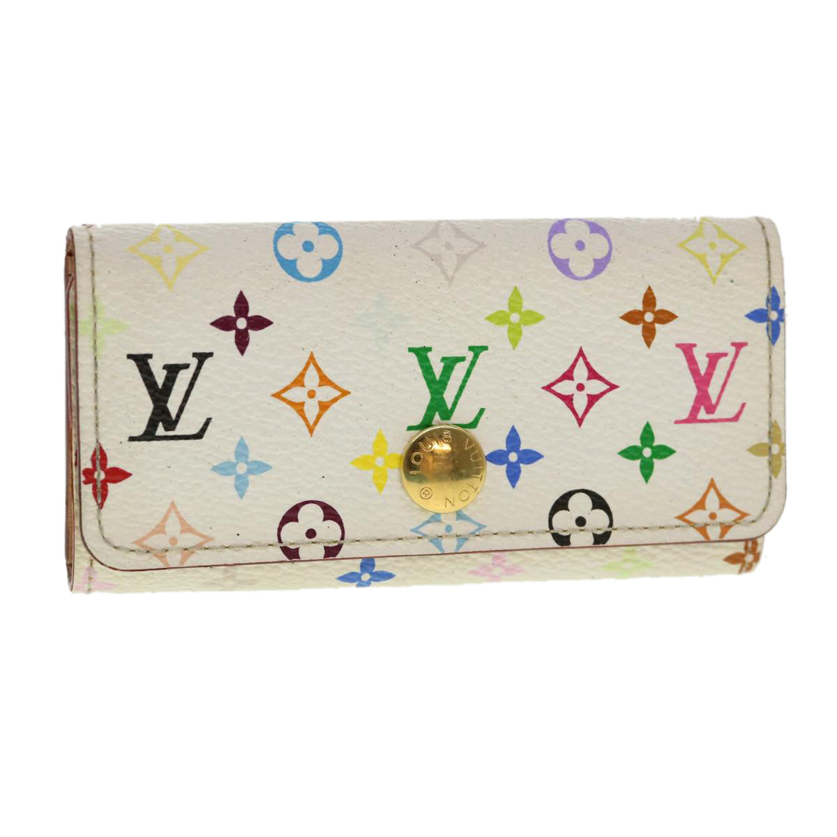 LOUIS VUITTON Monogram Multicolor Multi Cles 4 Key Case White M60043 40493