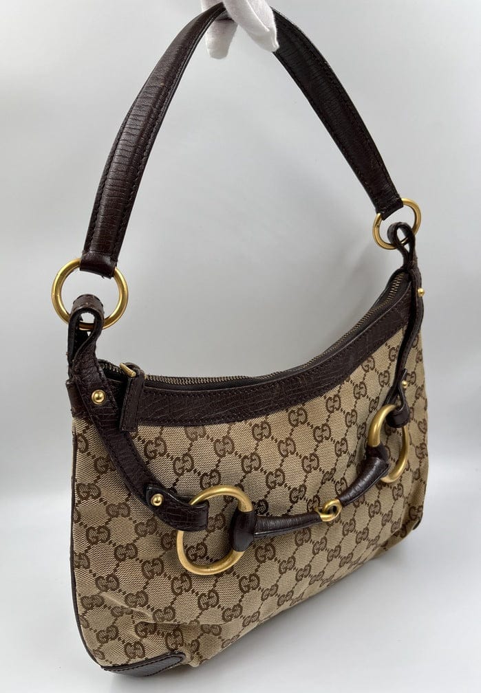 Gucci Leather Canvas Shoulder Bag Style 12