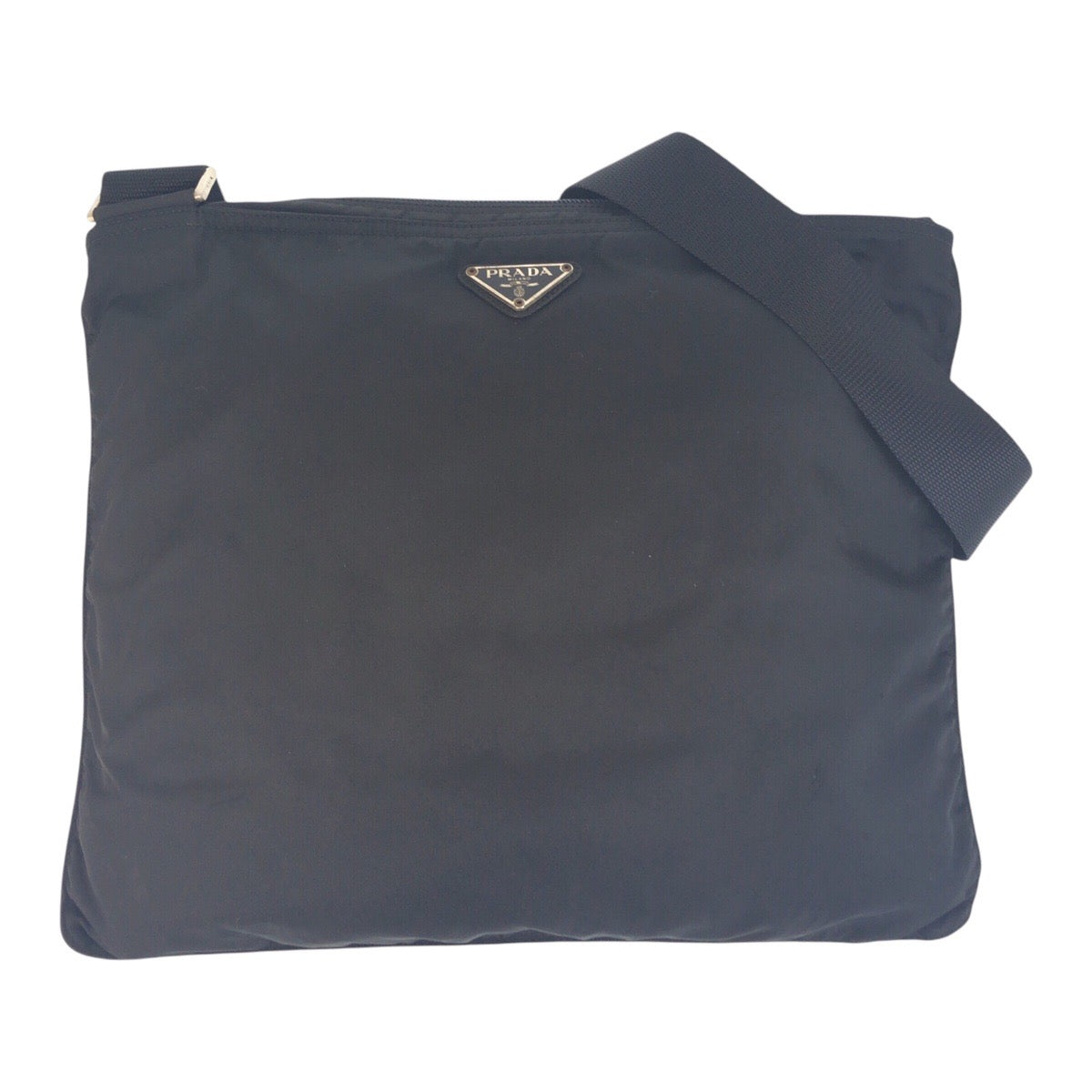 PRADA Shoulder Bag 42 Nylon Black SilverMetal Crossbody Shoulder Bag Unisex Test Triangle With logo Women(Unisex)
