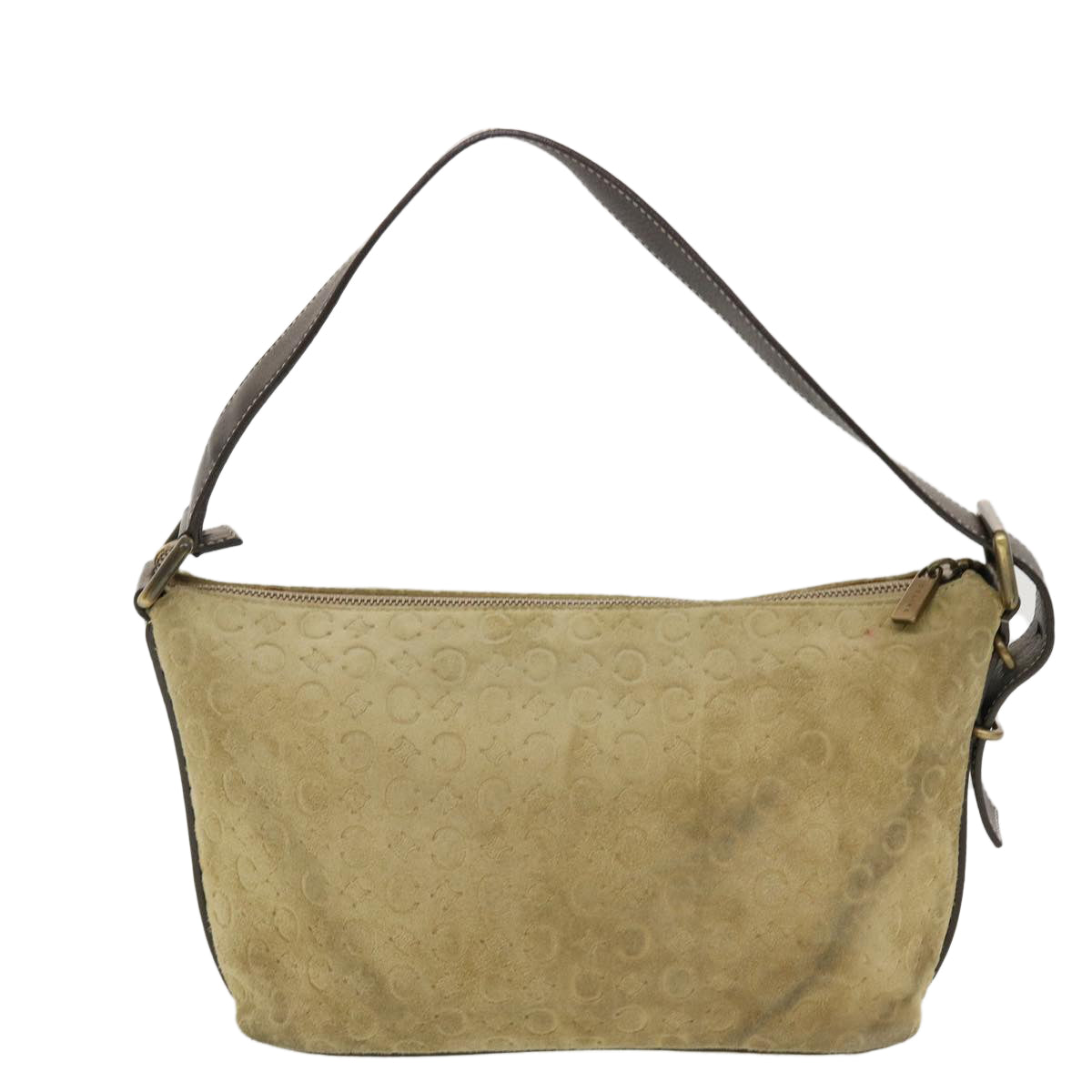 Luxury CELINE C Macadam Canvas Shoulder Bag Beige 40751