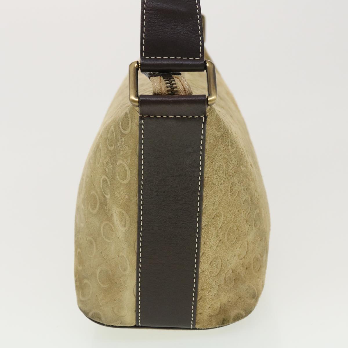 Luxury CELINE C Macadam Canvas Shoulder Bag Beige 40751