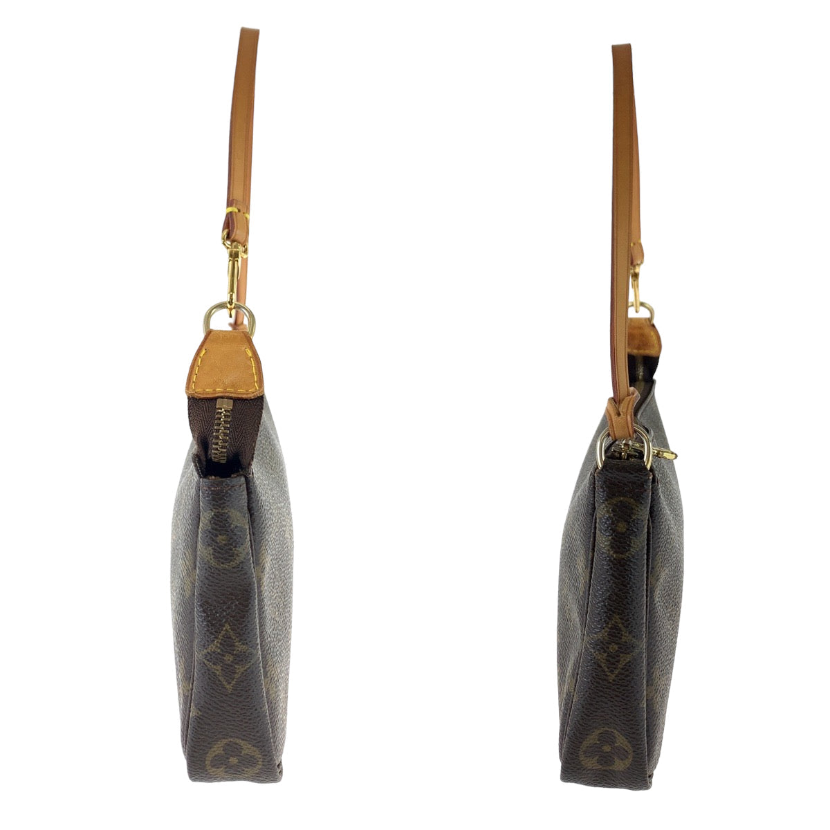 LOUIS VUITTON Handbag M40712 PVC Brown Gold Metal Handbag accessory pouch Monogram Accesspo Women