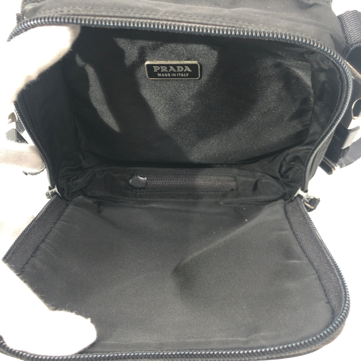 PRADA Shoulder Bag Nylon black Test Triangular logo - Style 2