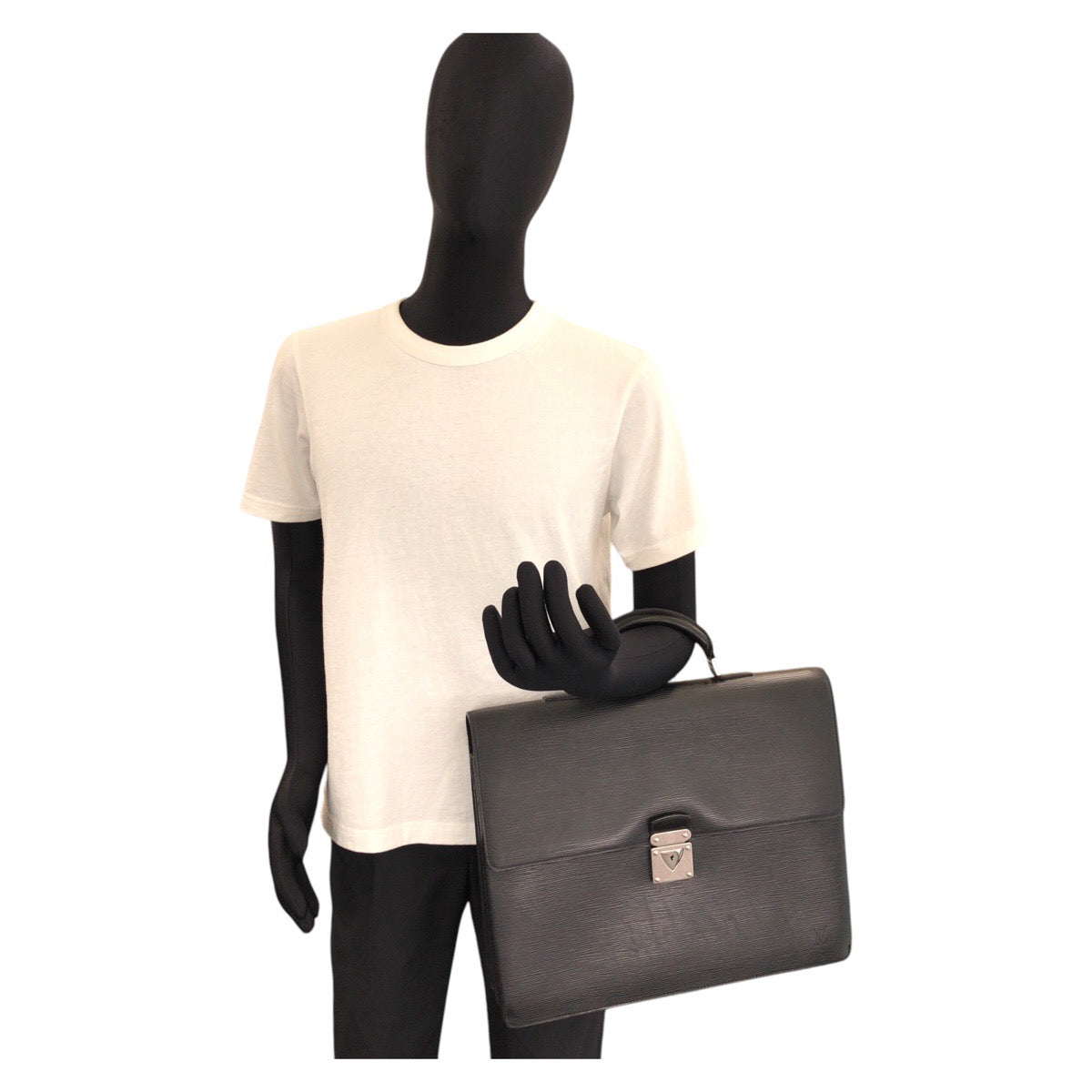 LOUIS VUITTON Business bag M54532 Epi Leather Noir Black SilverMetal Business bag briefcase Epi Robusto mens