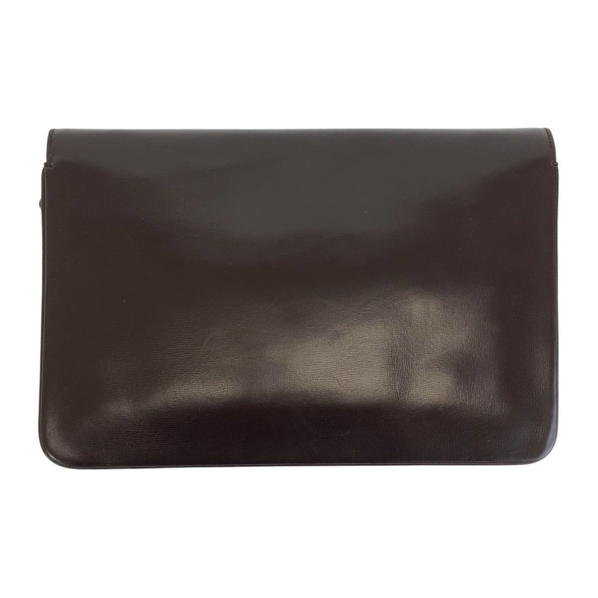 GUCCI Shoulder Bag leather Brown Gold Metal
