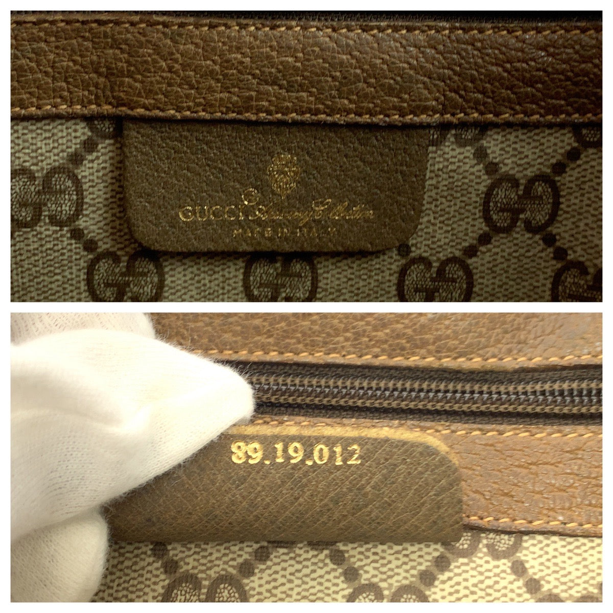 GUCCI Boston Duffel bag 89 19 012 GG Supreme Canvas Beige brown Old Gucci Shelly Line