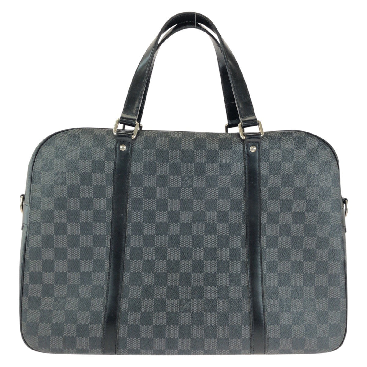 LOUIS VUITTON Business bag N48118 PVC Black SilverMetal Business bag briefcase Damier Graphite Yone mens