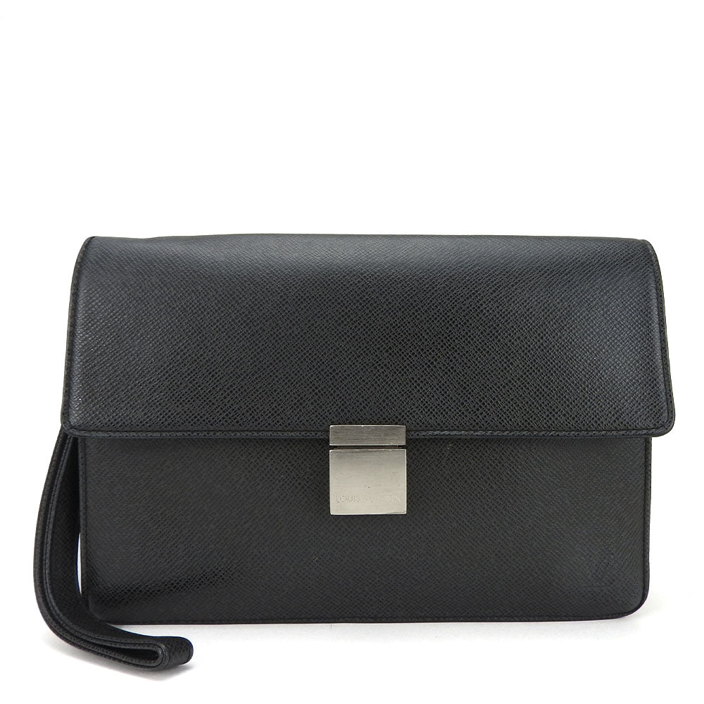 LOUIS VUITTON business bag Taiga black Selenga