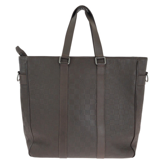 LOUIS VUITTON Business bag N41229 leather Meteor Brown Gunmetal Business Bag Tote Bag Shoulder Bag 2way Damier Anfini Neo Tadao mens