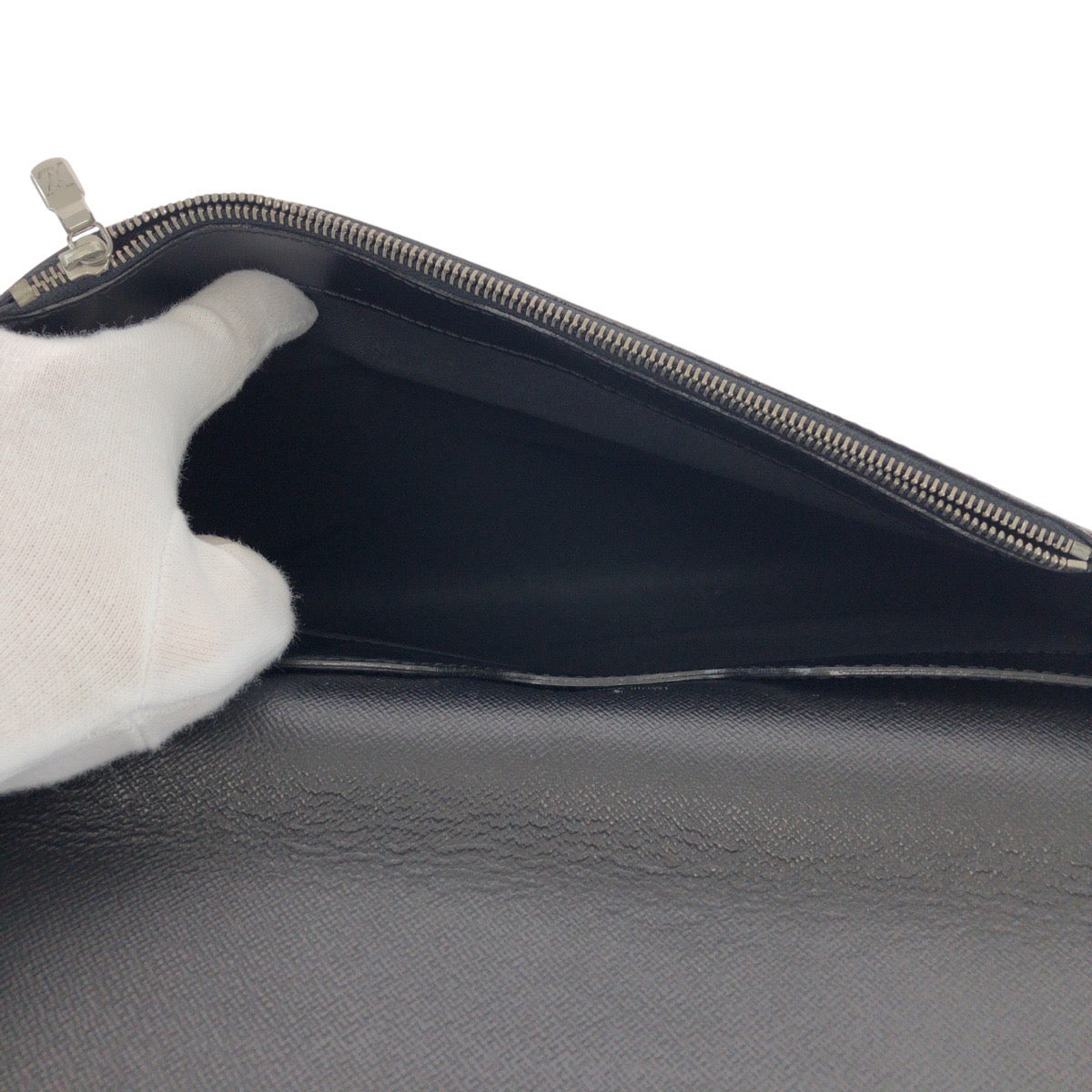 LOUIS VUITTON Business bag M31062 leather Ardoise Black SilverMetal Business bag briefcase Taiga Minuto mens