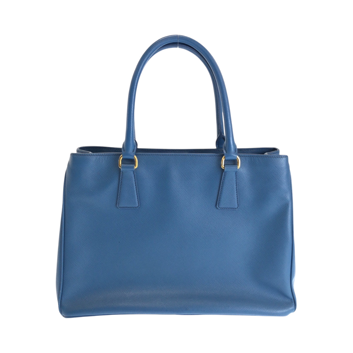 PRADA Tote Bag leather Blue GoldMetal Safiano Galleria TriangleWith logo